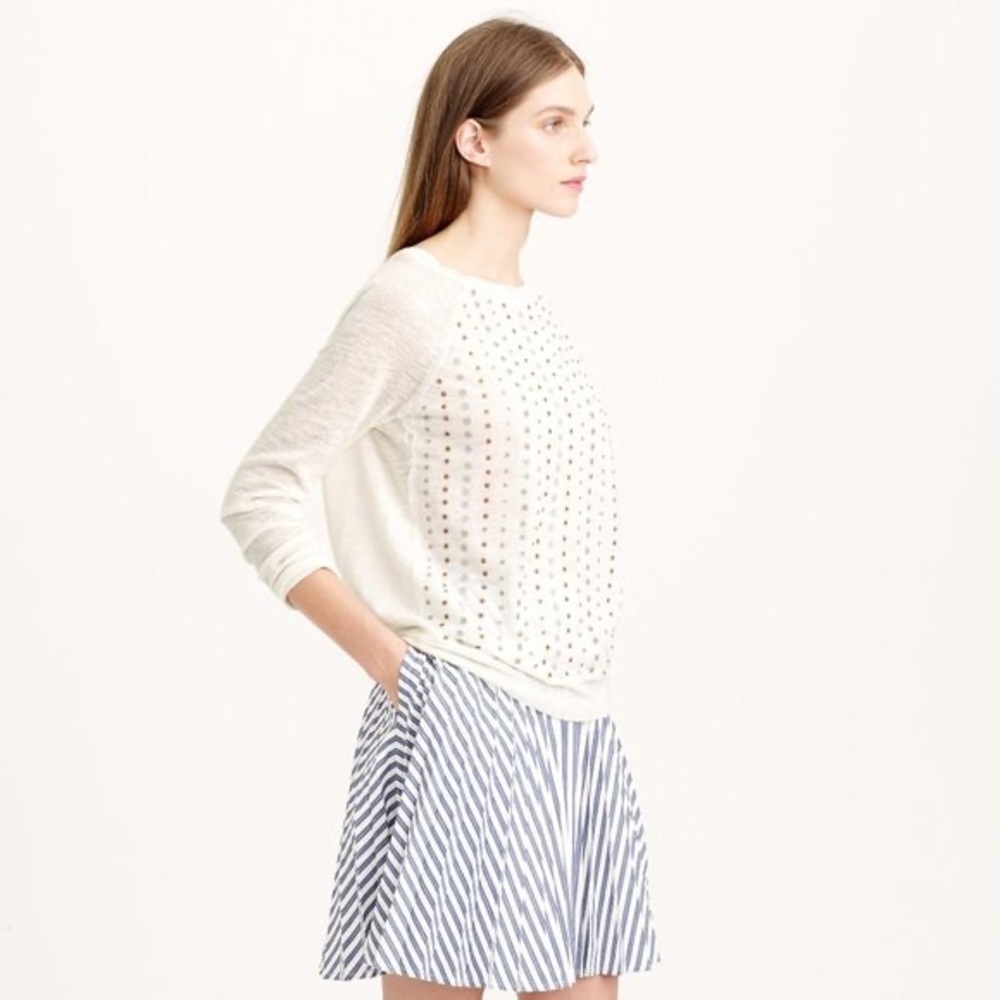 J. Crew Stacked Sequin Sweater in Ivory - Picture 5 of 9
